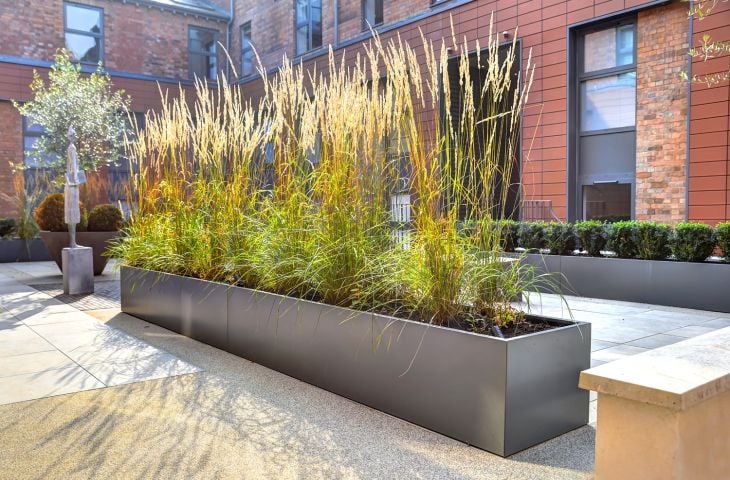 Powder Coated Steel Planters Bespoke Steel Planters IOTA UK